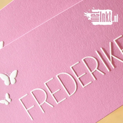 Letterpress geboortekaartje Frederique